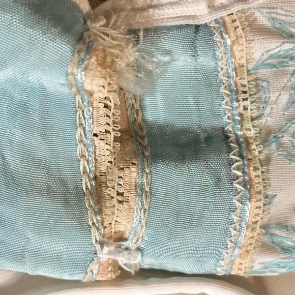 Vintage Satin Ivory Full Night Gown Embroidered No Tags Womens Medium - Picture 6 of 6